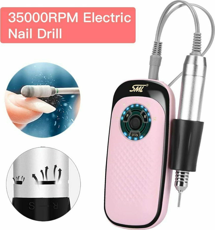 Sml M7- Τροχός Νυχιών Μπαταρίας 35000rpm σε Ροζ Χρώμα 25W src=