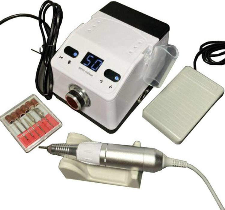 ZS-718 Τροχός Νυχιών Ρεύματος 35000rpm με Πεντάλ σε Λευκό Χρώμα 65W src=