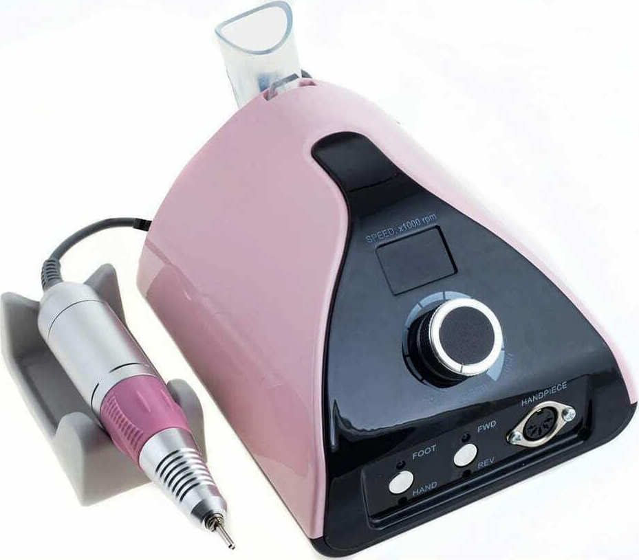 ZS-711 Τροχός Νυχιών Ρεύματος 35000rpm με Πεντάλ σε Ροζ Χρώμα 65W src=
