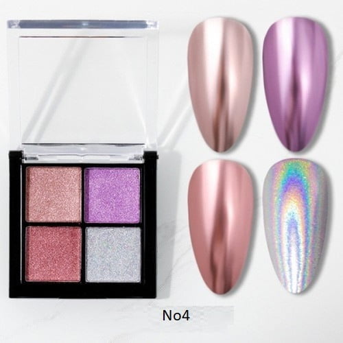 Σκόνη νυχιών mirror σε υφή pigment 4 αποχρώσεων Νο4 src=
