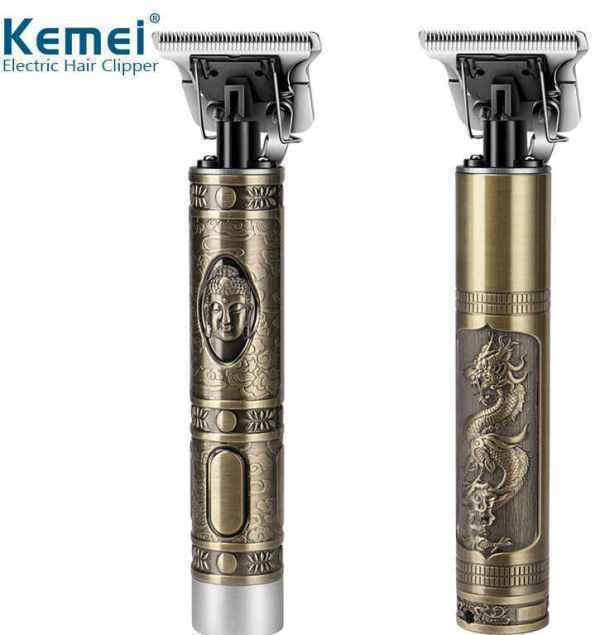 Kemei Επαγγελματική Επαναφορτιζόμενη Κουρευτική Μηχανή Χρυσή ΚΜ-1974A src=