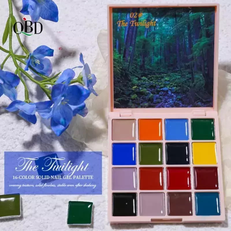 Solid Nail Gel QBD 02 The Twilight 16 colors Painting Gel Soak-Off 1.5gr src=