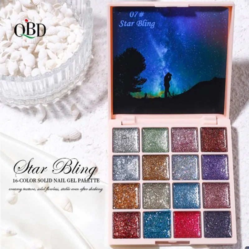 Solid Nail Gel QBD 07 Star Bling 16 colors Painting Gel Soak-Off 1.5gr src=