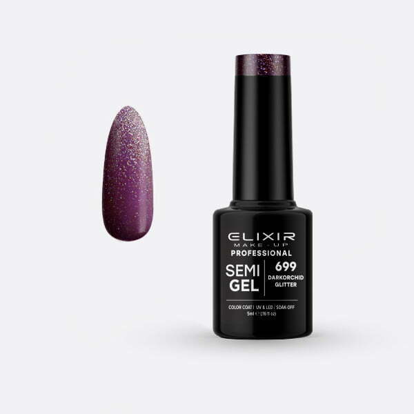 Ημιμόνιμο βερνίκι 5ml – #699 (Darkorchid Glitter) src=