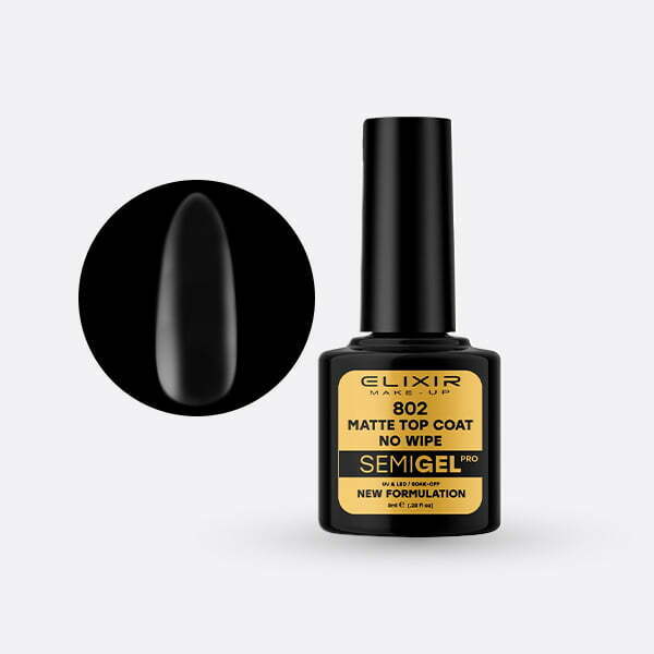 Ημιμόνιμο βερνίκι 8ml – #802 (Matte Top Coat – No Wipe) src=