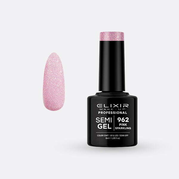 Ημιμόνιμο βερνίκι 8ml – #962 (Pink Sparkling) src=