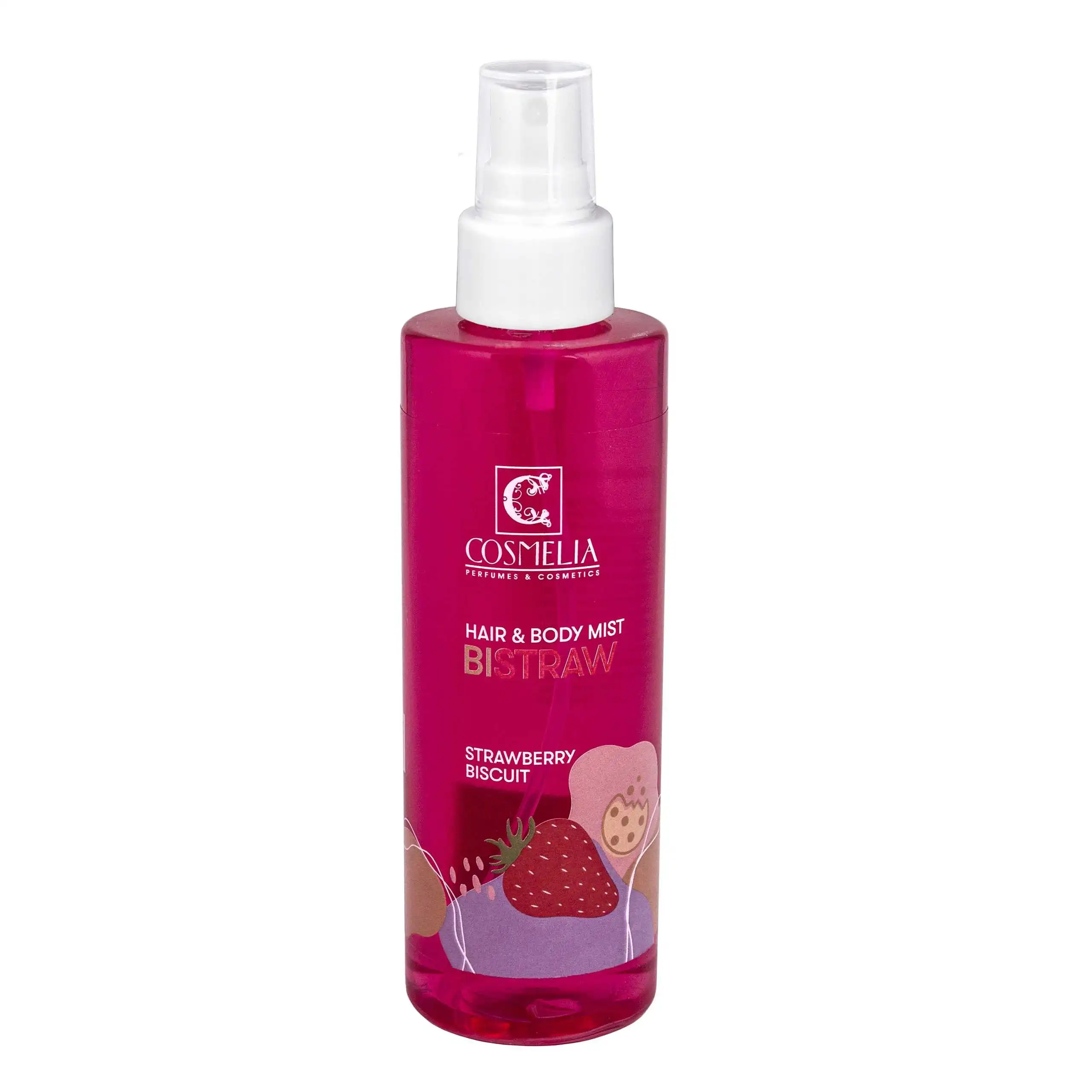 Cosmelia- Hair & Body Mist Bistraw Αρωματικό Σπρέι Σώματος & Μαλλιών με Φράουλα & Μπισκότο 200ml src=