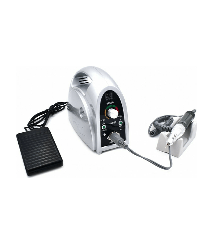 ZS-702- Τροχός Νυχιών Ρεύματος 35000rpm με Πεντάλ σε Ασημί Χρώμα 65W