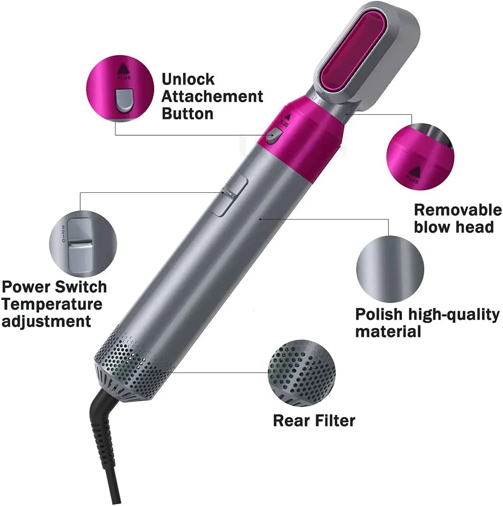 Ηλεκτρική Βούρτσα Hot Air Styler με Αέρα για Ίσιωμα και Μπούκλες