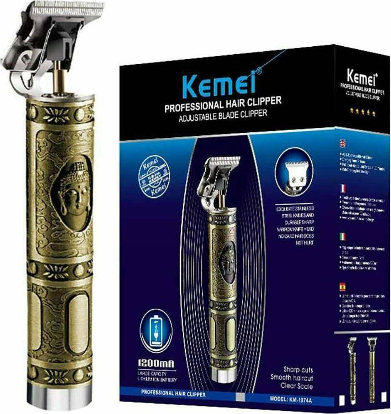 Kemei Επαγγελματική Επαναφορτιζόμενη Κουρευτική Μηχανή Χρυσή ΚΜ-1974A