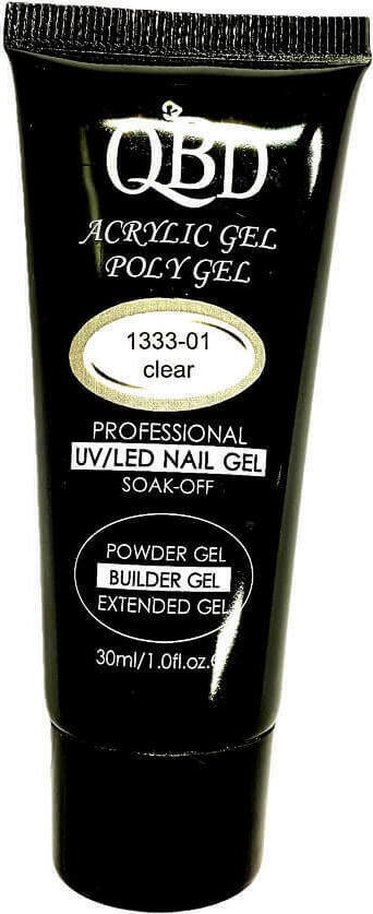 GEL ΧΤΙΣΙΜΑΤΟΣ QBD ACRYLIC GEL UV/LED NAIL GEL – SOAK OFF CLEAR 30ML