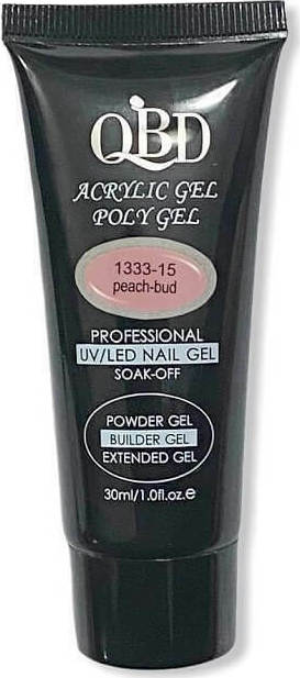 GEL ΧΤΙΣΙΜΑΤΟΣ QBD ACRYLIC GEL UV/LED NAIL GEL – SOAK OFF PEACH-BUD 30 ML 1333-15