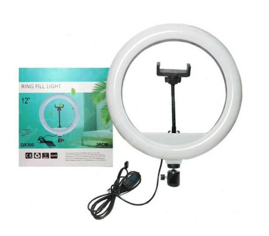 Φωτιστικό LED Δαχτυλίδι Ring Light LED QX300 30cm 12″ με Τρίποδο