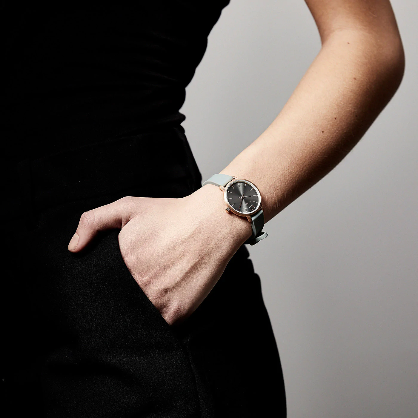 BIANCA watch grey/rosegold-plated