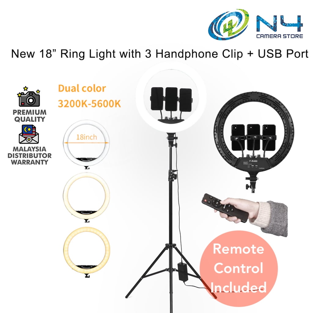 RING LIGHT 18” 55W – Επαγγελματικό Φωτιστικό Δαχτυλίδι Led 46cm Με 3 χρώματα