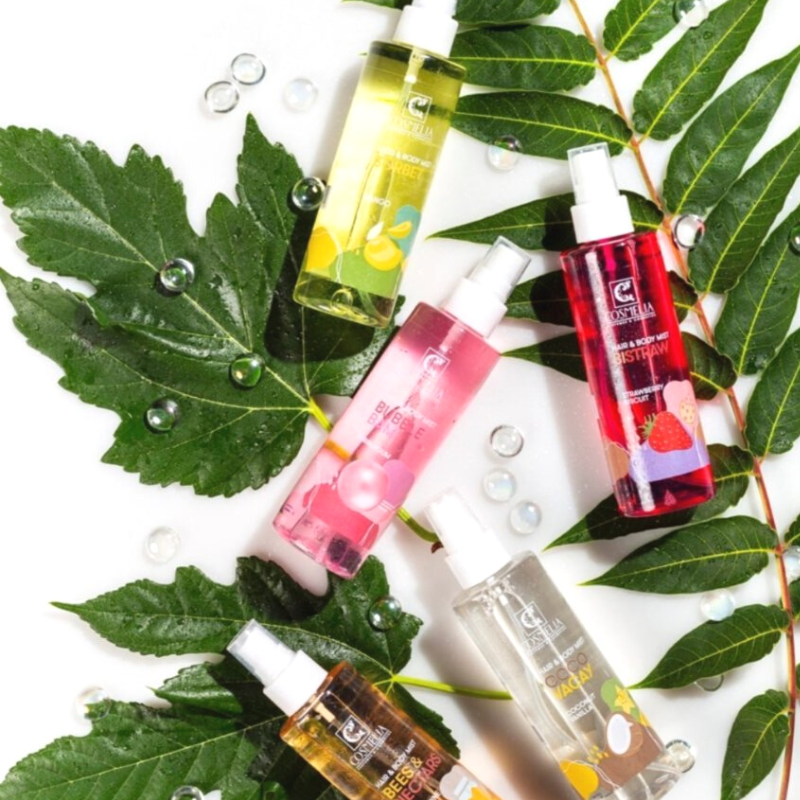 Cosmelia- Hair & Body Mist Bistraw Αρωματικό Σπρέι Σώματος & Μαλλιών με Φράουλα & Μπισκότο 200ml