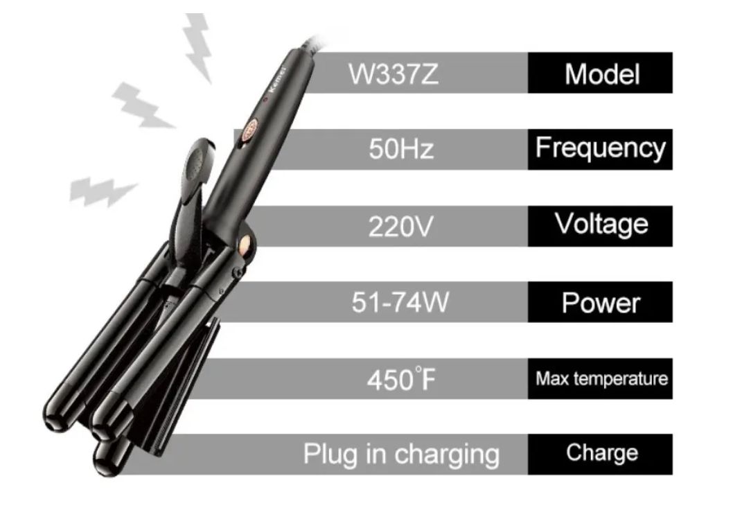 Ψαλίδι Μαλλιών για Μπούκλες – Kemei Curling Iron W337Z