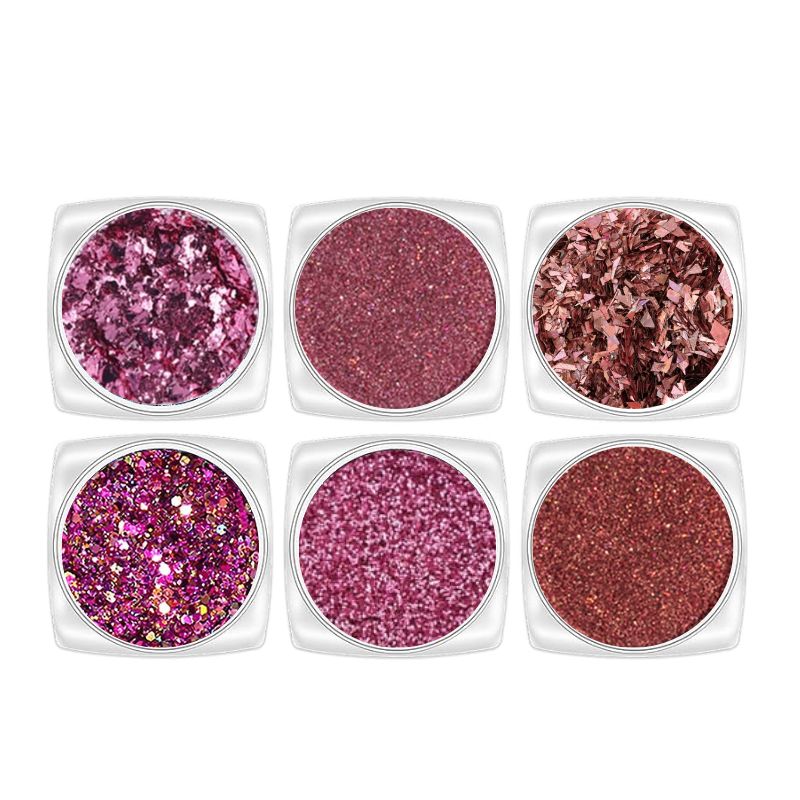 Vicky Nail Glitter Νυχιών Ροζ – Λιλά 6 PCS src=