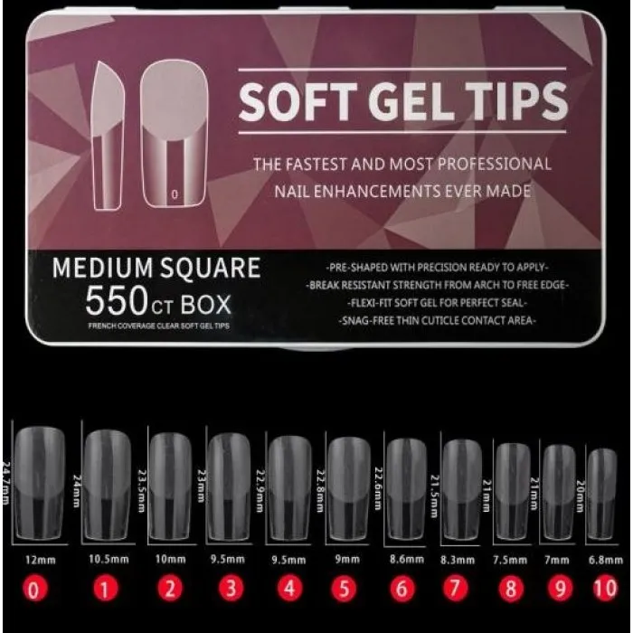 550 MEDIUM SQUARE SOFT GEL TIPS src=