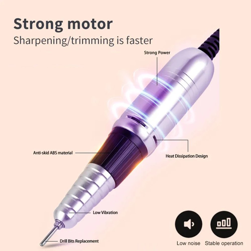 Sml M16 Τροχός Νυχιών Ρεύματος 45rpm με Πεντάλ σε Μωβ Χρώμα 68W